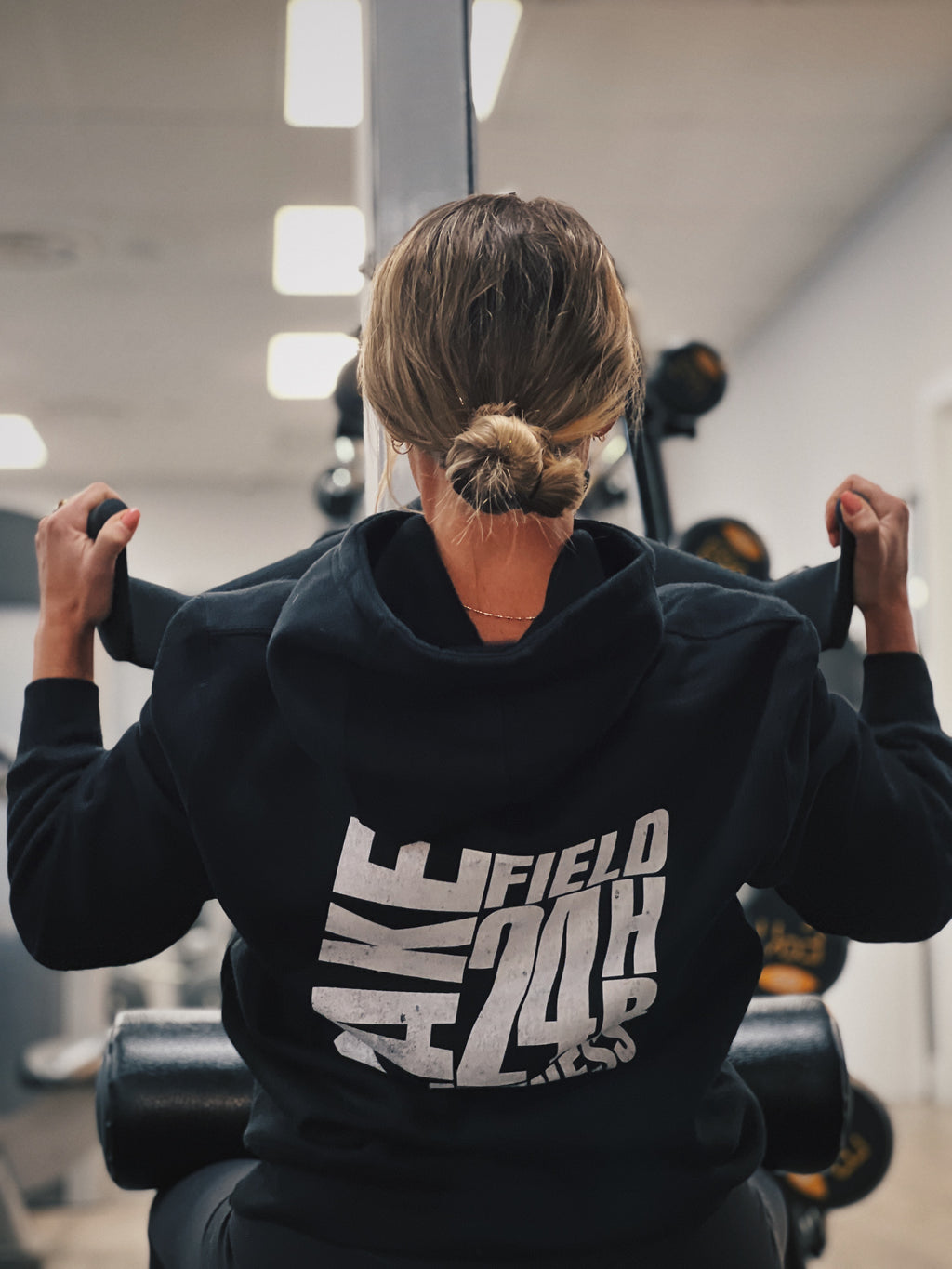 Young's Point Fitness Back Graphic Three-Panel Fleece Hoodie